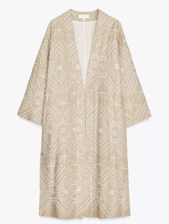Zara Jackets & Blazers - Zara Embroidered Kimono Beige Blazer  NWT Size M/L